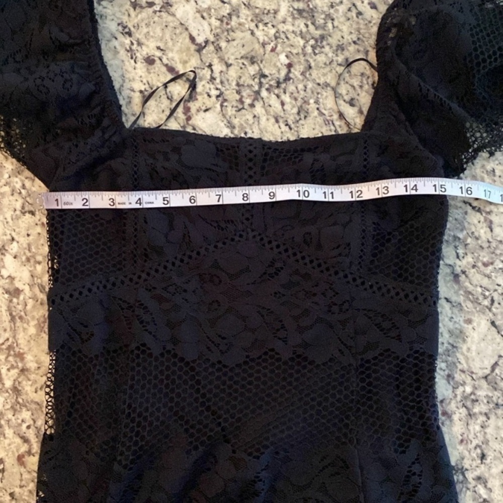 Free People Be Your Baby Black Lace Babydoll Mini Dress Small S RR12 - Picture 15 of 16